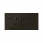 Double prise de courant 2p + t surface mosaic link raccordement latral 4 modules - noir mat legrand ...