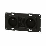 Bticino - double prise de courant pr�c�bl�e alt�ge 16a bornes automatiques - finition nuit
