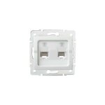 Prise tlphone double rj11 ? encastre ? blanc ? 2 sorties ? 71x71mm
