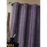 Homemaison - double rideau ameublement faux uni prune 140x260 cm