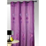 Double rideau taffetas shantung 'gros pois' prune 140x260 cm Double rideau taffetas shantung 'gros pois' prune 140x260 cm