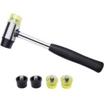 Double sided rubber mallet 25mm mini replaceable double sided rubber hammer with 4 replacement rubber ...