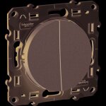 Double interrupteur va - et - vient 250v - aluminium - odace - schneider