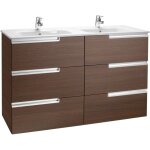 Roca - double vasque et meuble sous - lavabo victoria - n couleur : wengue