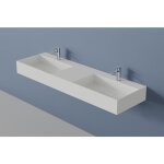 Bernstein - double vasque murale en fonte min�rale twg231 - blanc mat - largeur s�lectionnable 153 cm ...