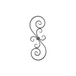Double volute d�corative - hauteur 380mm largeur 135 mm section en fer plat lisse de 12x6mm - fer forg� ...