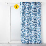 Douceur d'int�rieur - lot de 2 rideaux a oeillets 140 x 260 cm polyester imprim� amazonia bleu