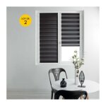 Douceur d'int�rieur - lot de 2 stores enrouleur jour et nuit 45 x 180 cm daynight noir