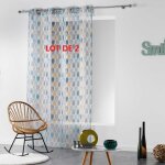 Douceur d'int�rieur - lot de 2 voilages a oeillets 140 x 240 cm palpito blanc