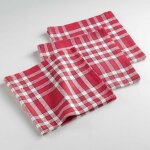 Douceur d'int�rieur - lot de 3 serviettes de table coton tiss� traditio - 45 x 45 cm - rouge - livraison ...