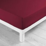 Douceur d'int�rieur - drap housse - 180 x 200 cm - grand bonnet - 57 fils - uni bordeaux - bordeaux