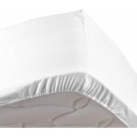 Douceur d'intérieur - drap housse blanc 140 x 190 cm en percale bonnet 30 cm Douceur d'intérieur - drap housse blanc 140 x 190 cm en percale bonnet 30 cm