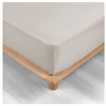 Douceur d'int�rieur - drap housse lin 90 x 190 cm en percale bonnet de 30 cm