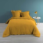 Douceur d'int�rieur - housse de couette percale de coton luxe 220 x 240 cm jaune ocre