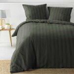 Housse de couette 220x240 + 2 taies cl�o kaki microfibre