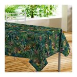 Douceur d'int�rieur - nappe toile cir�e rectangulaire - 140 x 240 cm - animaux dans la foret - vert
