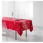 Douceur d'intrieur - nappe rectangle 150 x 300 cm polyester imprime argent constellation rouge