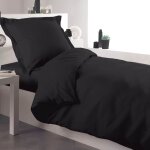 Pack parure 140x 200 cm + taie + drap housse noir