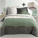 Douceur d'int�rieur - pack parure de couette 220x240 cm 100% percale belor + drap housse 140x190 cm lin ...