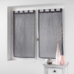 Douceur d'intrieur - paire de voilage  passants - 90 x 120 cm - filiane - gris anthracite - livraison ...