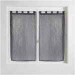 Douceur d'int�rieur - paire de voilage � passants - 45 x 160 cm - filiane - gris anthracite - livraison ...