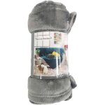 Douceur d'int�rieur - plaid polaire - flanou - 125 x 150 cm - gris - livraison gratuite