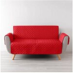 Douceur d'int�rieur - prot�ge canap� 3 places matelass� 279x179 uni lounge rouge