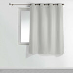 Douceur d'int�rieur - rideau � ?illets petite hauteur 140 x 180 cm ? polyester uni essentiel ? gris