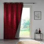 Douceur d'int�rieur - rideau a oeillets 140 x 260 cm 100% occultant / jacquard lunella bordeaux