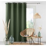 Douceur d'intérieur - rideau a oeillets 140 x 260 cm microfibre unie absolu kaki Douceur d'intérieur - rideau a oeillets 140 x 260 cm microfibre unie absolu kaki