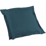 Douceur d'int�rieur - taie d'oreiller volant plat 63 x 63 cm uni 57 fils lina + point bourdon bleu nuit ...