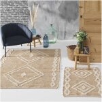 Douceur d'intrieur - tapis rectangle 120x170cm en jute et laine 'floty' - 120x170cm - blanc