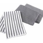 Douceur d'int�rieur - torchons de cuisine gris, 40 x 40 cm, 3 pi�ces incluses