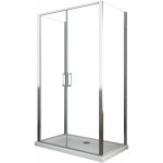 Douche de 6 mm h. 190 avec deux parois fixes et une porte saloon (receveur non inclu) ? 77, 5 - 80 fixes ...