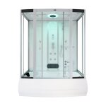 Home deluxe - douche � vapeur avec fonction baln�o et �clairage led diamond - 170 x 90 cm blanc