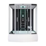 Home deluxe - douche � vapeur avec fonction baln�o et �clairage led diamond - 170 x 90 cm noir
