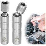 Douille bougie 14mm & 16mm, joint universel magn�tique cl� � bougie allumage, cle a bougie magn�tique ...