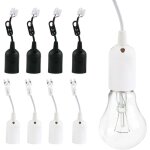 [jamais utilis�] douilles de lampe e27, 8 pcs support lampe douille, base dampoule en plastique avec ...