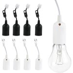 Douilles de lampe e27, 8 pcs support lampe douille, base dampoule en plastique avec c�ble, pour les cuisines ...