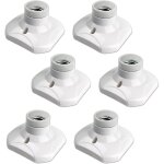 Douille de plafonnier e27 � vis, murale avec culot e27, ac 230 v, porte lampe carr�e blanche, base support ...