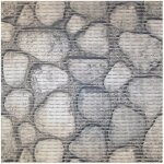 Tapis multi - usages - vendu au m�tre - largeur 65 cm - imprim� galets - gris