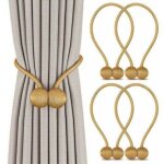 Dpzo - lot de 4 embrasses de rideaux, embrasses rideau aimante tressage magntiques rideaux boucle pour ...