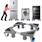 Dpzo - support machine a laver seche linge 8 pieds 4 roulettes, socle machine a laver rglable 45 - 68cm, ...