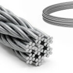 Dq - pp c�ble acier inoxydable 2, 5mm 10m 7x7 aisi 316