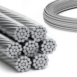 Dq - pp c�ble acier inoxydable 4mm 10m 7x19