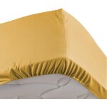 Drap housse 1 personne bonnet 30 cm 90 x 190 cm percale uni 78 fils percaline miel