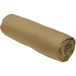Drap housse 100% coton 160x200 cm bonnet 30 cm marron bronze