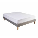 Drap housse 100% coton blanc - bonnet 27 cm 120x200