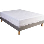 Drap housse 100% coton blanc bonnet 40 cm 160x200