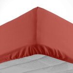 Drap housse 160x200 cm - bonnet 30 cm - 100% coton - terracotta